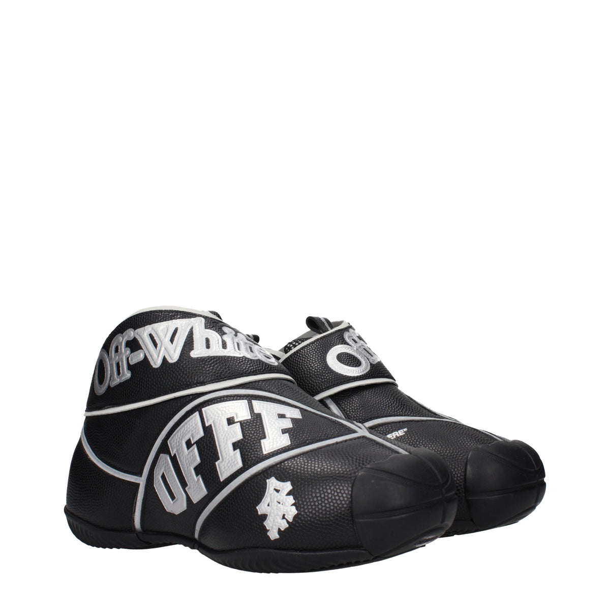Off-White Black Leather High Tops - OMIA29GLEA0011072