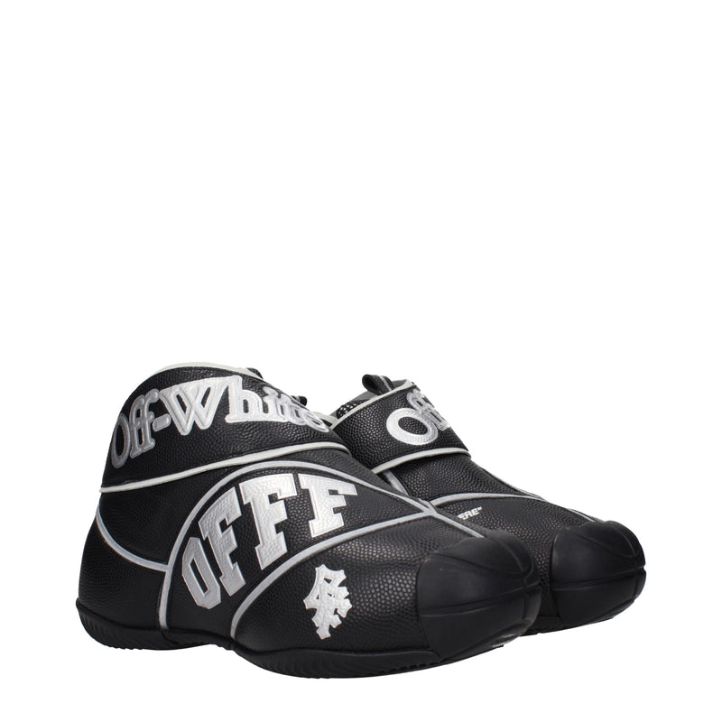 Off-White Black Leather High Tops - OMIA29GLEA0011072