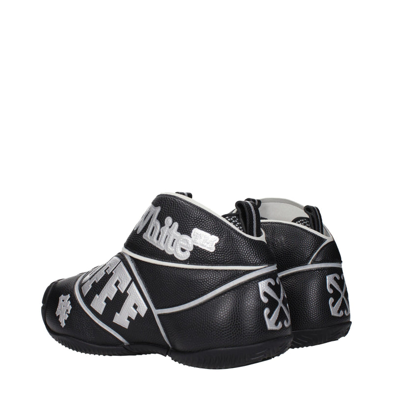 Off-White Black Leather High Tops - OMIA29GLEA0011072
