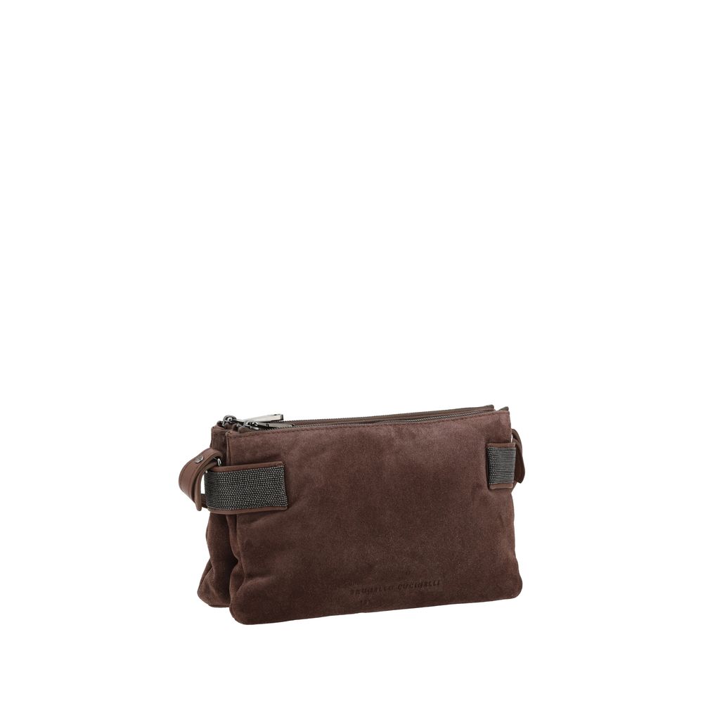 Brunello Cucinelli Sac à bandoulière en cuir de daim