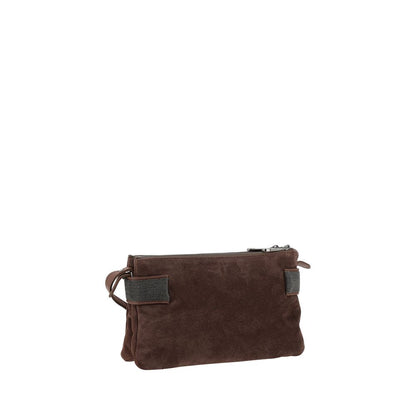 Brunello Cucinelli Sac à bandoulière en cuir de daim