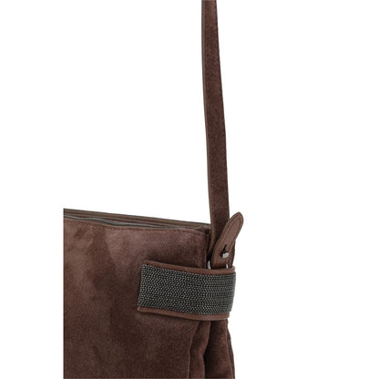 Brunello Cucinelli Sac à bandoulière en cuir de daim