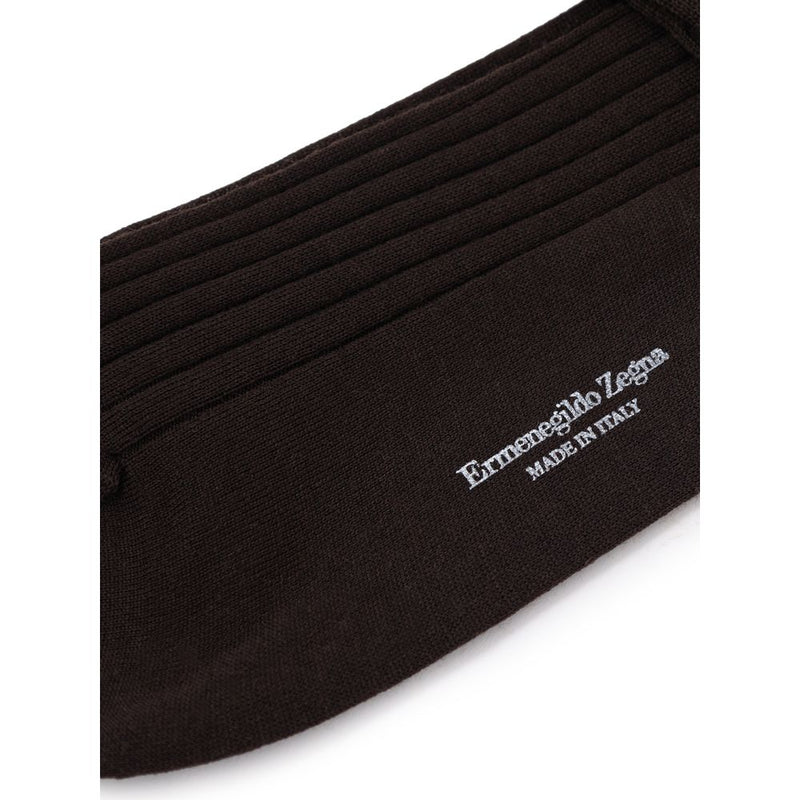 ZEGNA Brown Wool Sock - 3-Pack Premium Merino Wool for Men