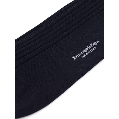 ZEGNA Navy Blue Wool Sock