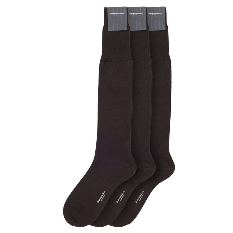 ZEGNA Brown Wool Sock - Premium Merino Blend for Men