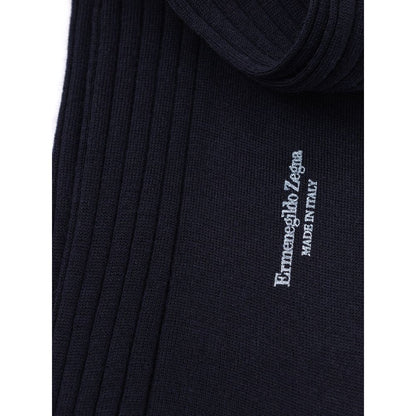 ZEGNA Navy Blue Wool Sock