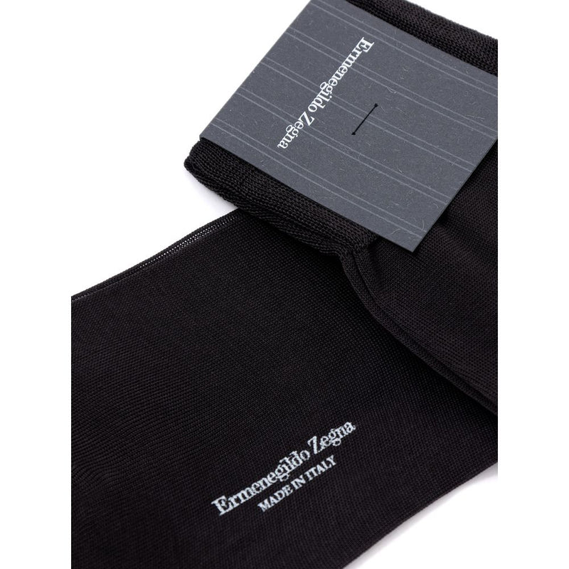 ZEGNA Gray Cotton Socks - 3-Pack for Men