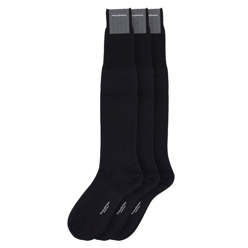 ZEGNA Black Wool Sock - 3-Pack for Men