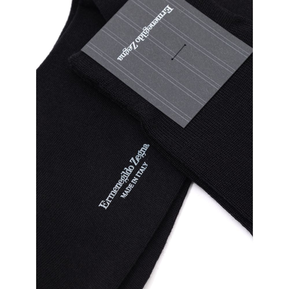 ZEGNA Black Wool Sock - 3-Pack for Men