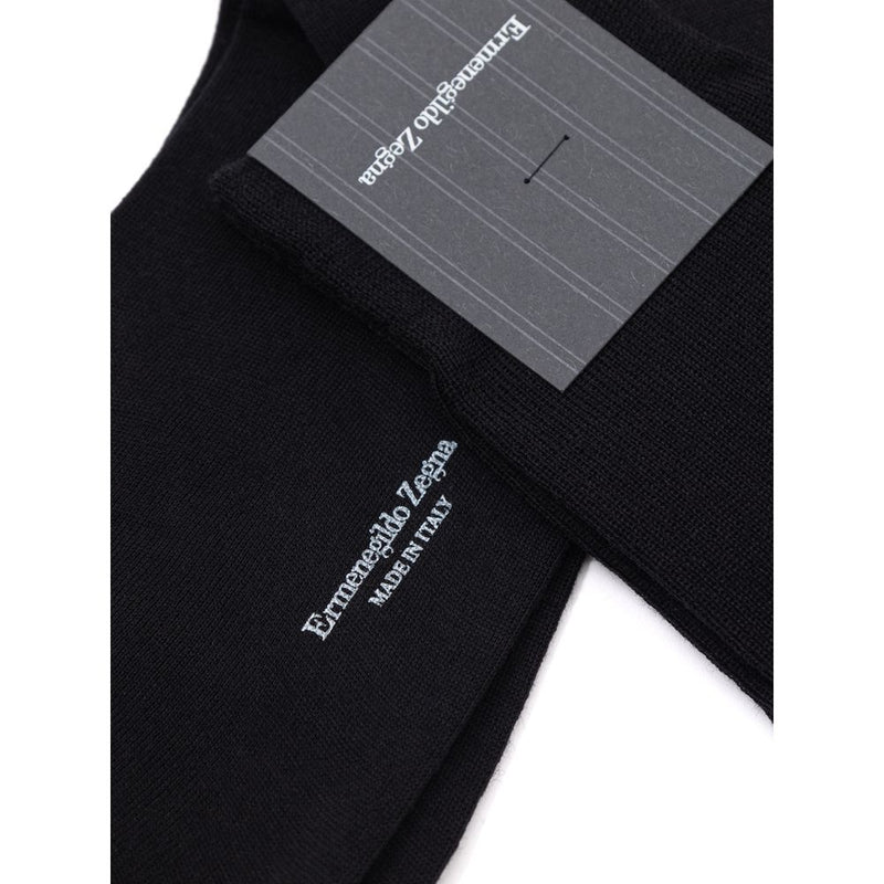 ZEGNA Black Wool Sock - 3-Pack for Men