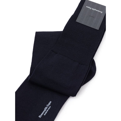 ZEGNA Navy Blue Wool Sock