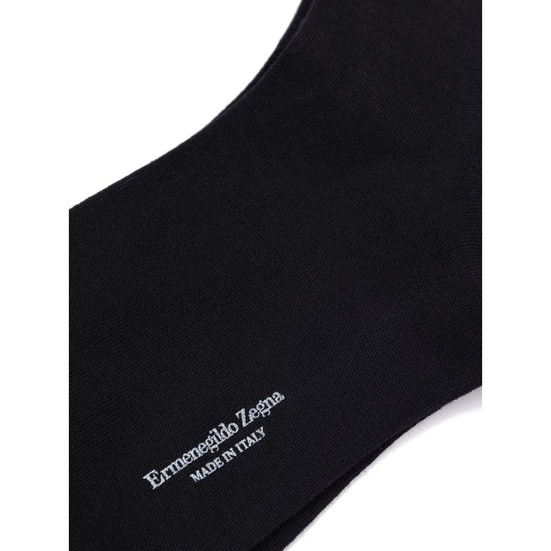 ZEGNA Black Wool Sock - 3-Pack for Men