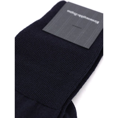 ZEGNA Navy Blue Wool Sock