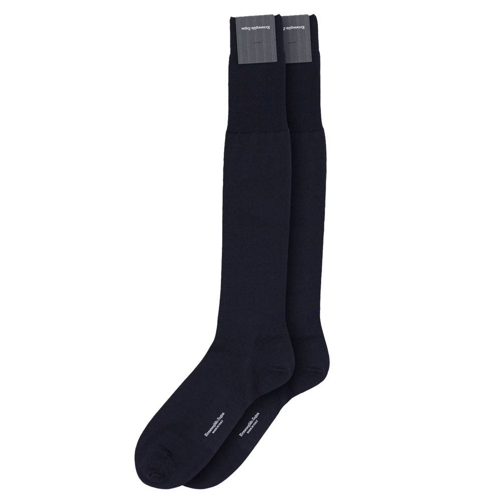 ZEGNA Blue Wool Sock - Luxurious Merino Blend for Comfort