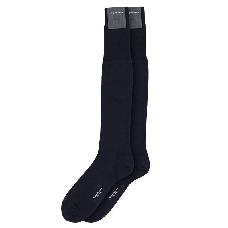 ZEGNA Blue Wool Sock - Luxurious Merino Blend for Comfort