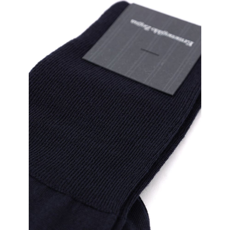 ZEGNA Blue Wool Sock - Luxurious Merino Blend for Comfort