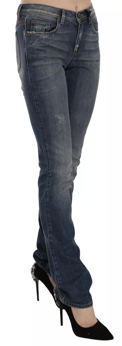 Pantalons en jean décontractés à coupe bootcut, bleu délavé, Ermanno Scervino