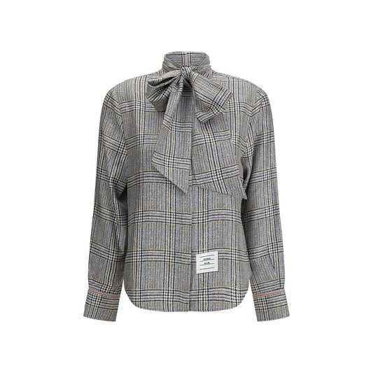 Chemise en twill de soie et tweed de chasse Thom Browne