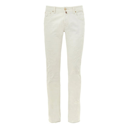 Jacob Cohen White Cotton Skinny Jean