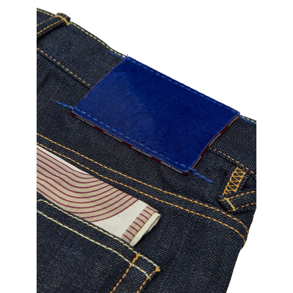 Jacob Cohen Blue Polyester Tapered Jean