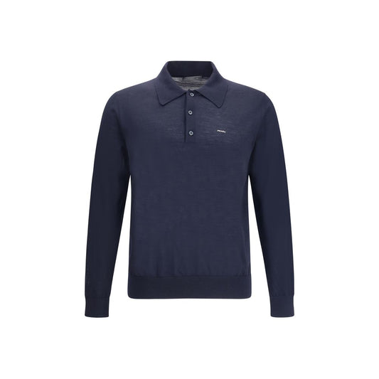Pull en laine à col polo Prada