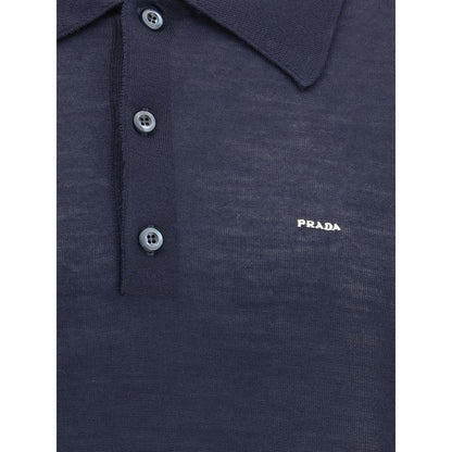 Pull en laine à col polo Prada