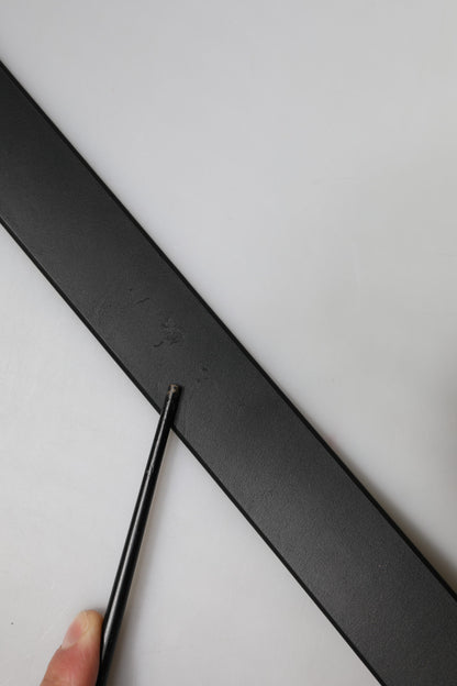 Ceinture homme en cuir noir classique avec boucle métallique de Dolce &amp; Gabbana