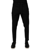 Pantalon jogging skinny noir en laine Dolce &amp; Gabbana pour homme