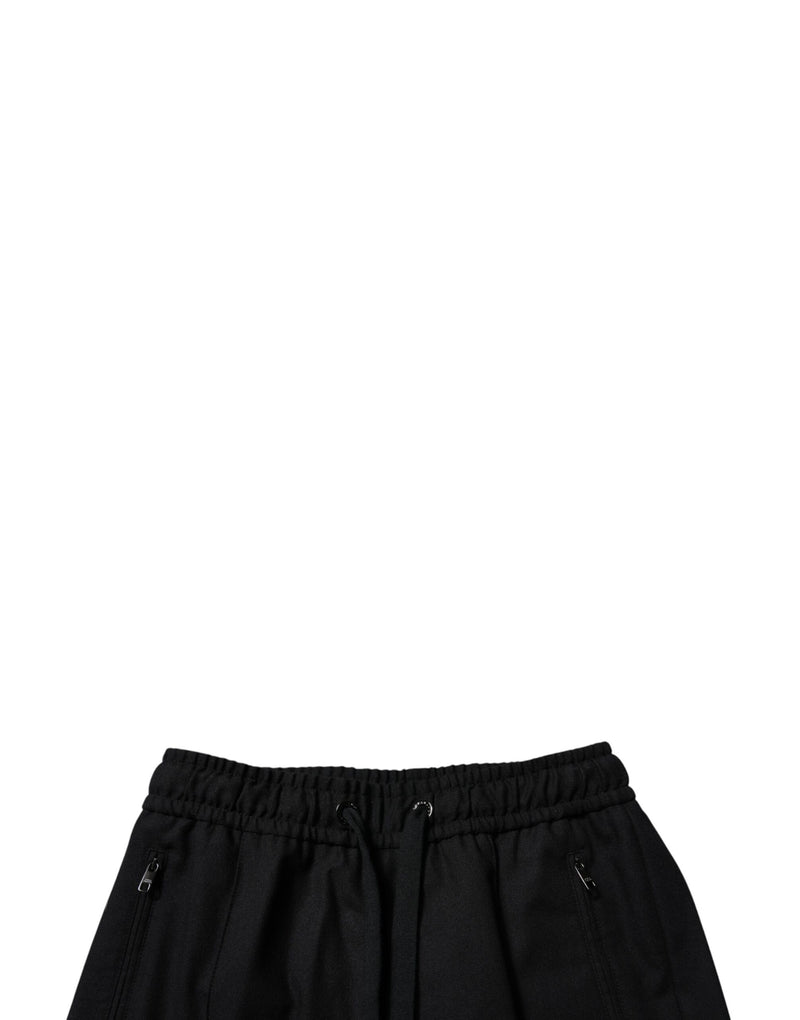 Dolce & Gabbana Black Wool Skinny Jogger Men Trouser Pants