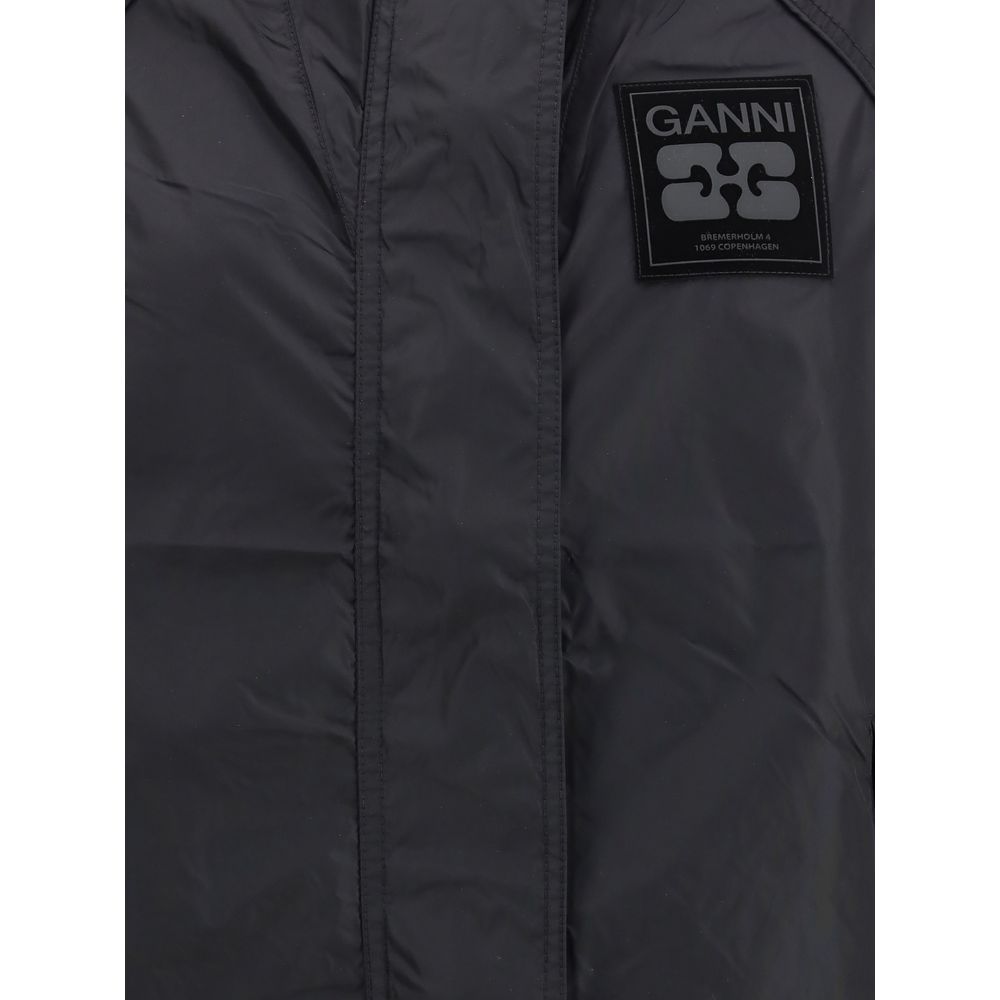 Ganni Recycled Nylon Jacket - Design Sportif Oversize