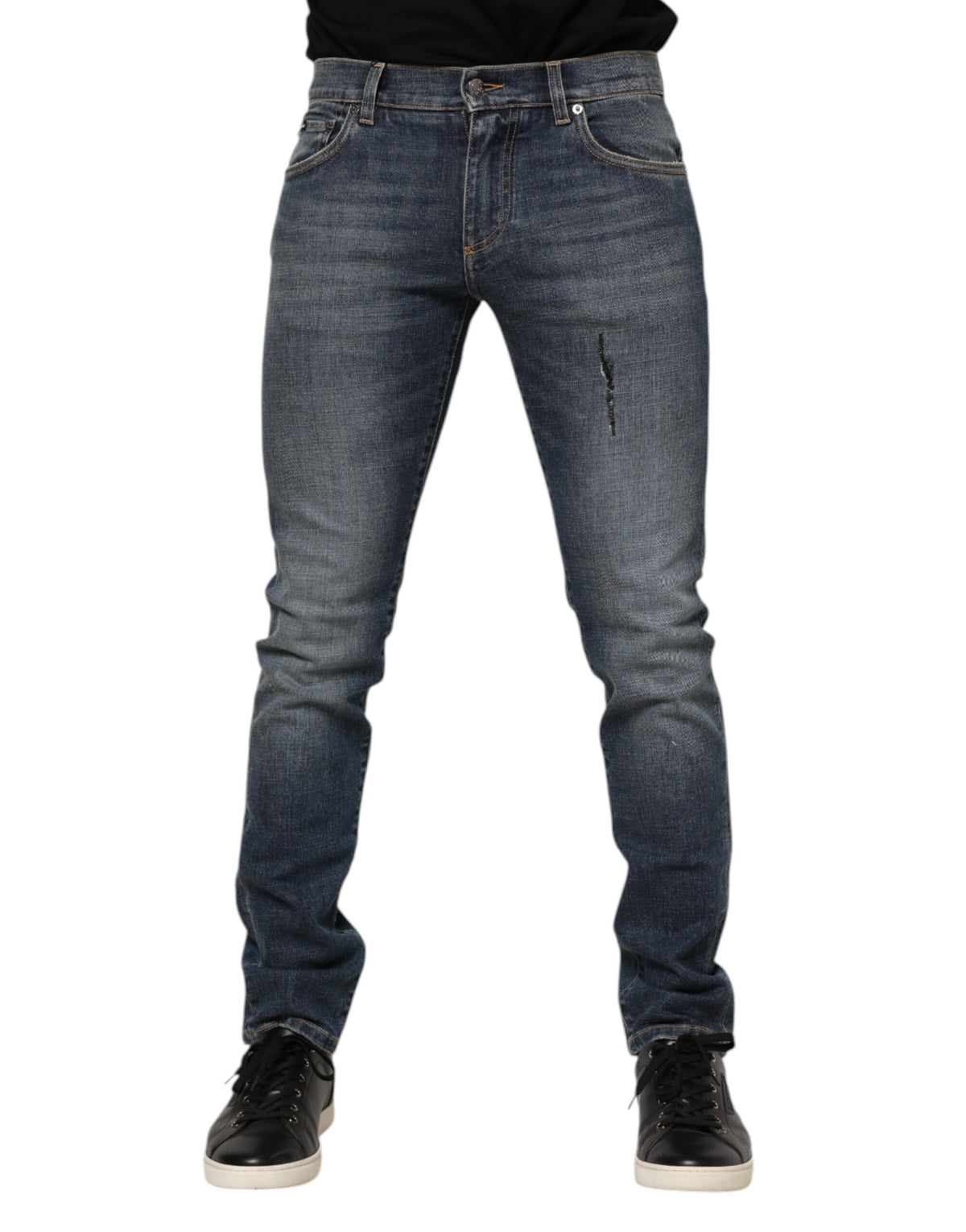 Jean skinny en coton délavé bleu Dolce &amp; Gabbana pour homme