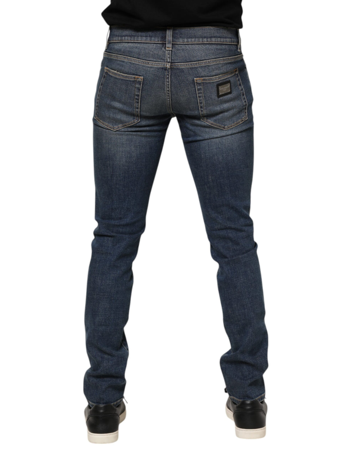 Jean skinny en coton délavé bleu Dolce &amp; Gabbana pour homme