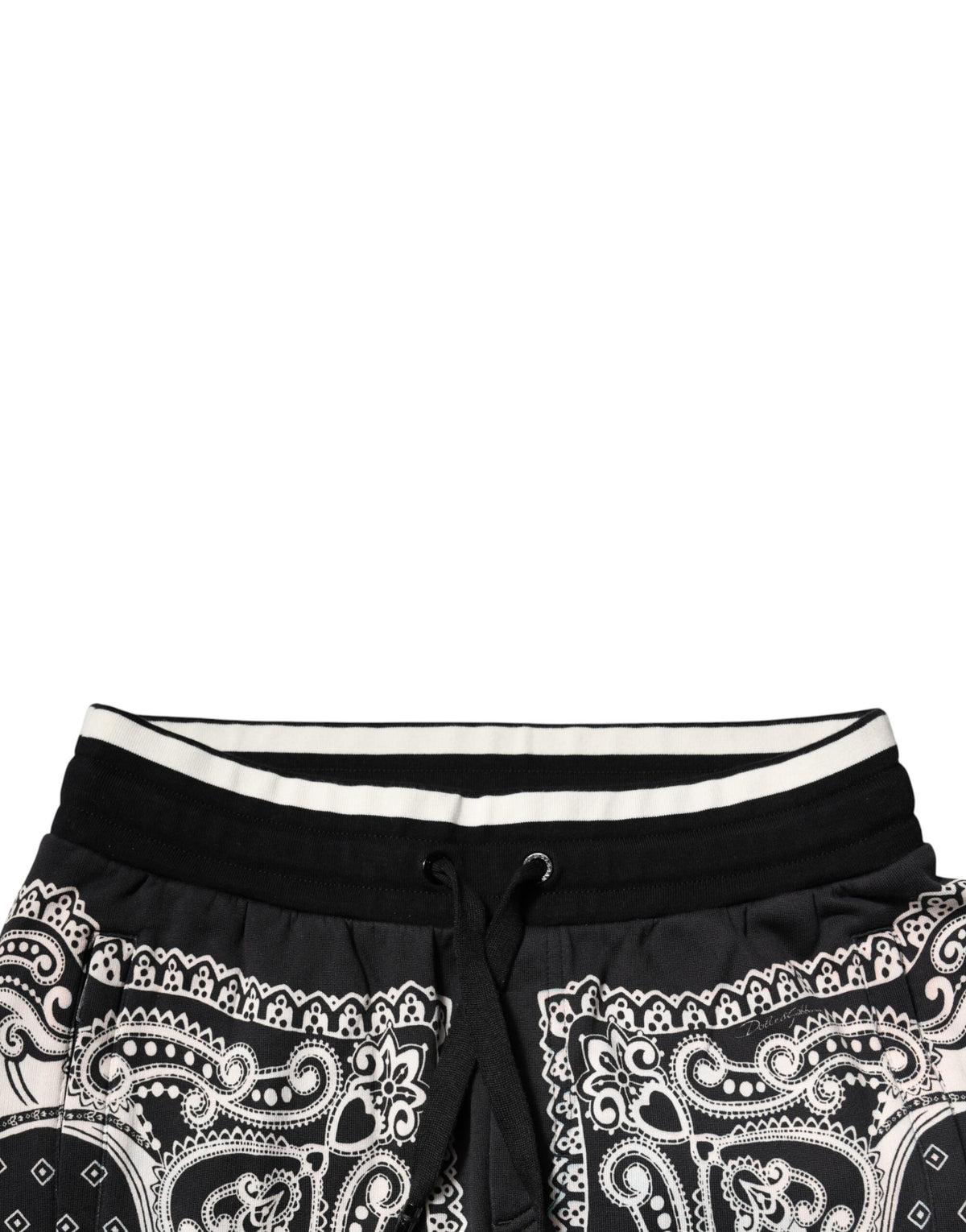 Pantalon de jogging en coton noir à motif bandana Dolce &amp; Gabbana
