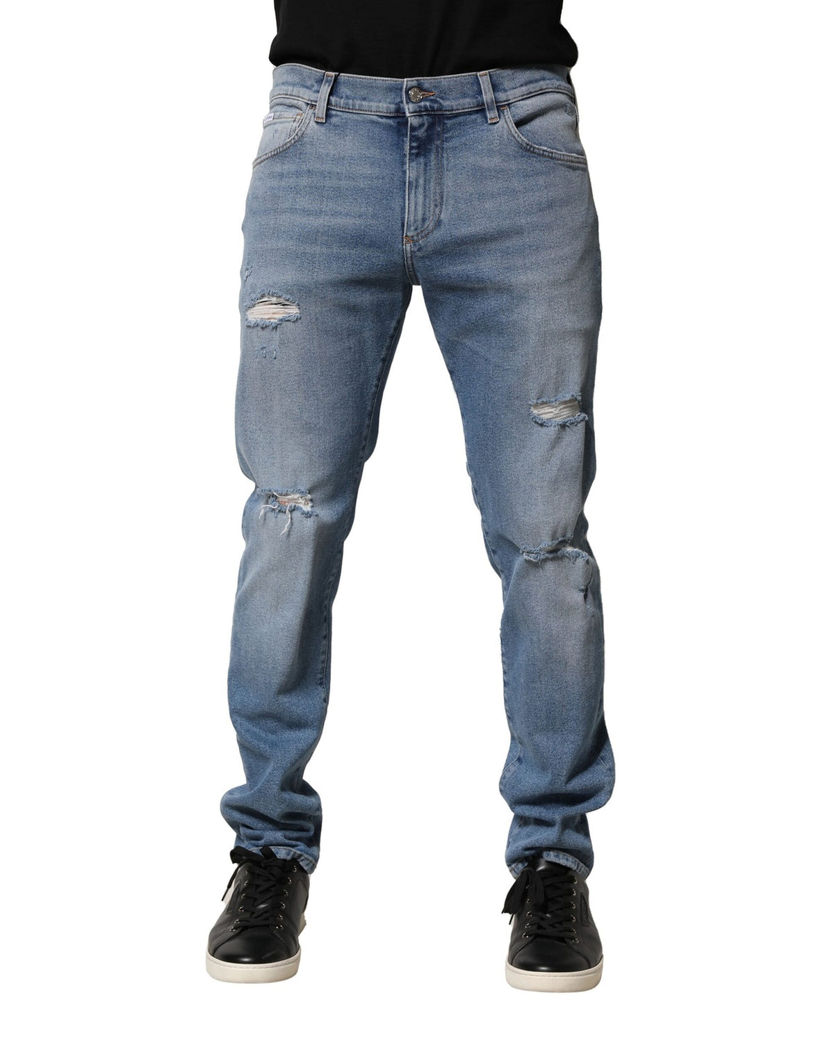 Jean slim en coton bleu délavé pour homme Dolce &amp; Gabbana
