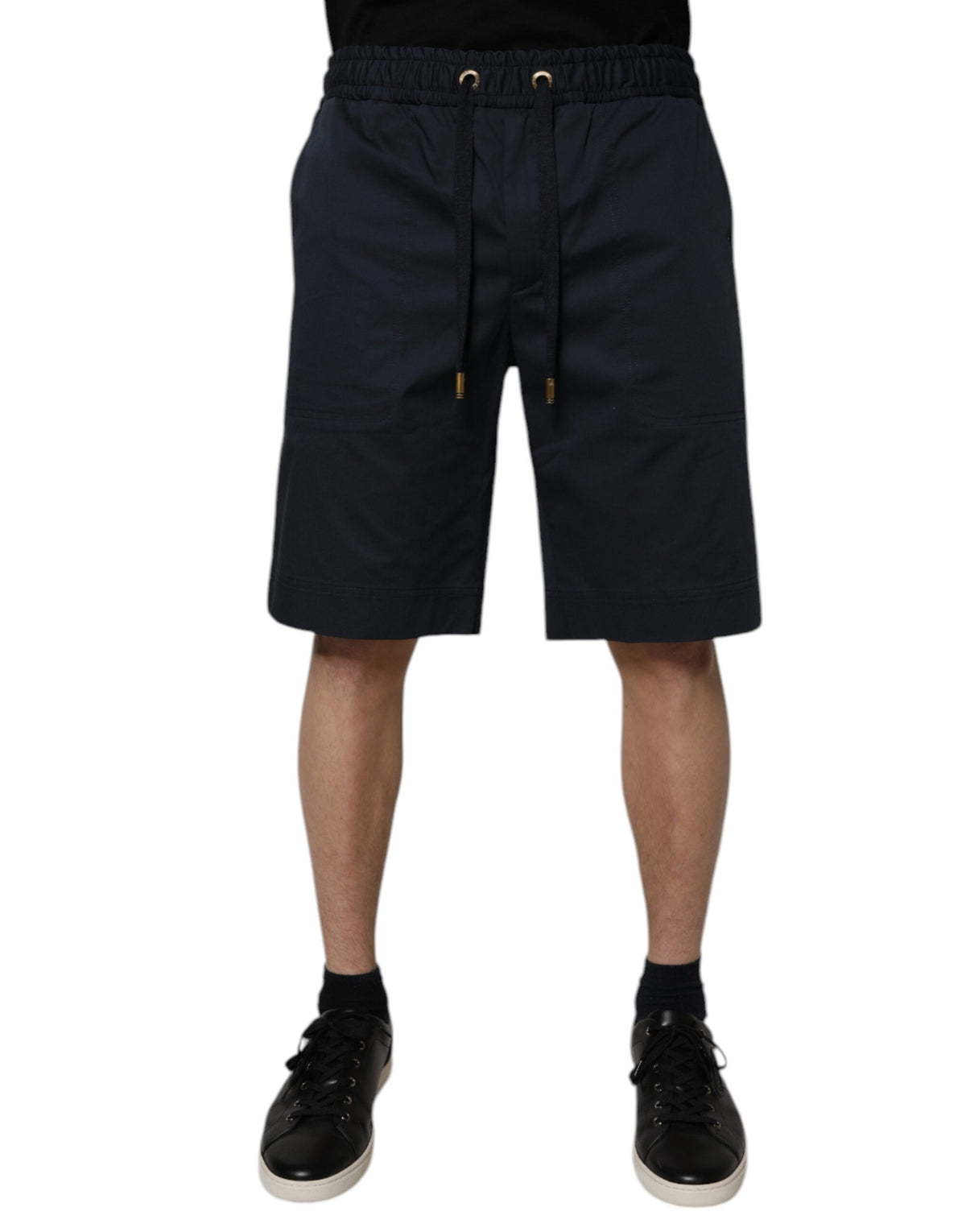 Shorts Bermuda en coton extensible bleu marine pour homme de Dolce &amp; Gabbana