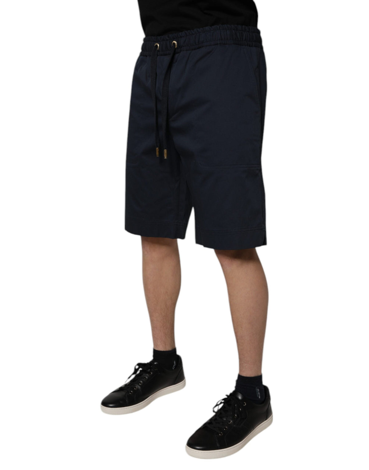 Shorts Bermuda en coton extensible bleu marine pour homme de Dolce &amp; Gabbana
