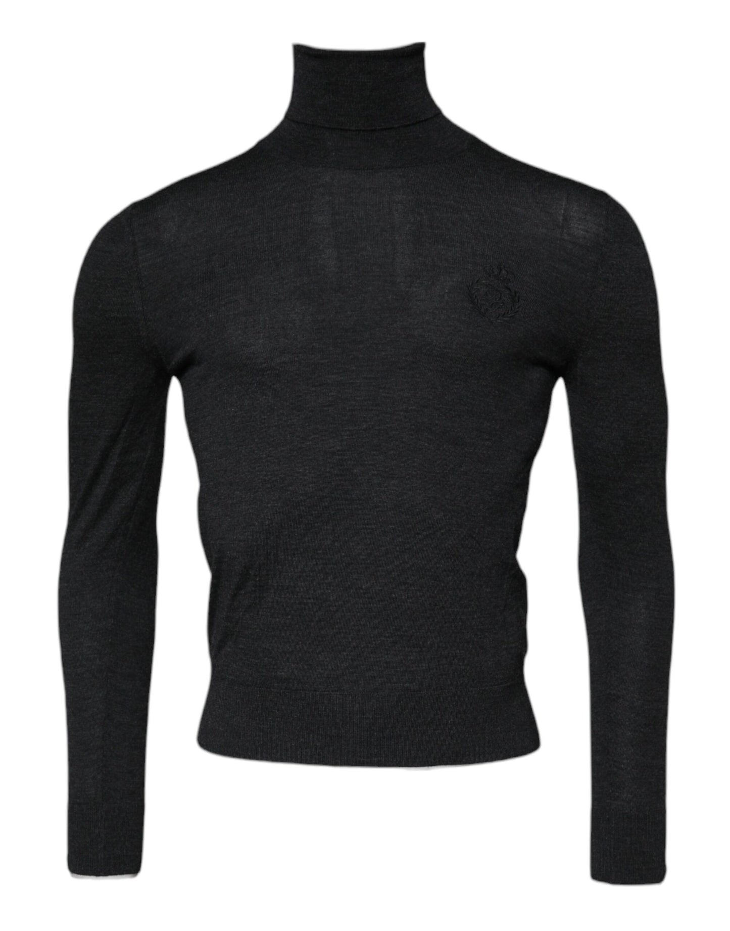 Dolce & Gabbana Black Wool Turtle Neck Men Pullover Sweater