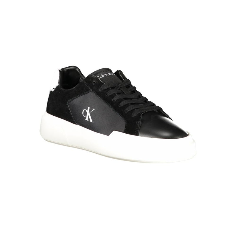Calvin Klein Black Leather Men Sneaker - Stylish & Comfortable
