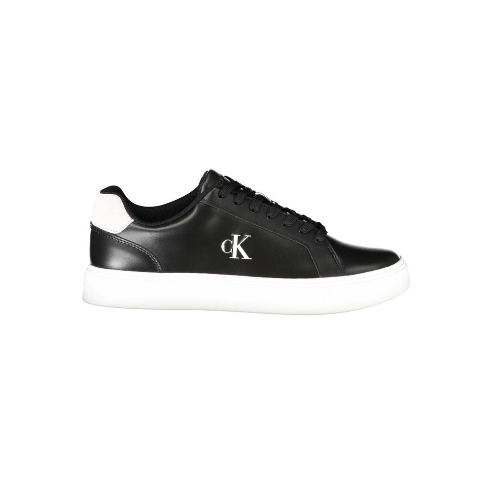 Calvin Klein Black Leather Men Sneaker - Élégance et Confort