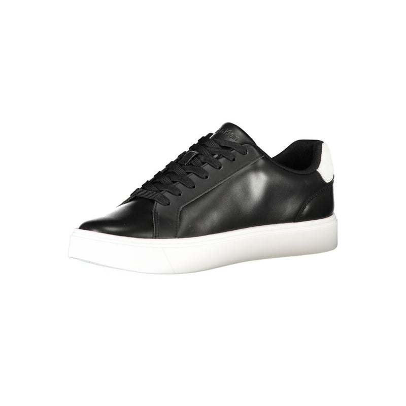 Calvin Klein Black Leather Men Sneaker - Élégance et Confort