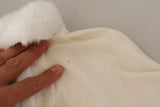Liu Jo Blouse Longues en Viscose Blanc avec Fourrure Shearling