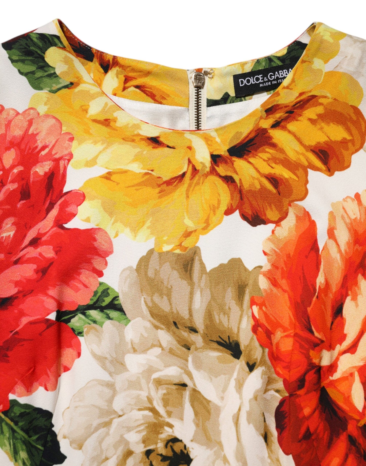 Robe fourreau en viscose à imprimé floral multicolore de Dolce &amp; Gabbana
