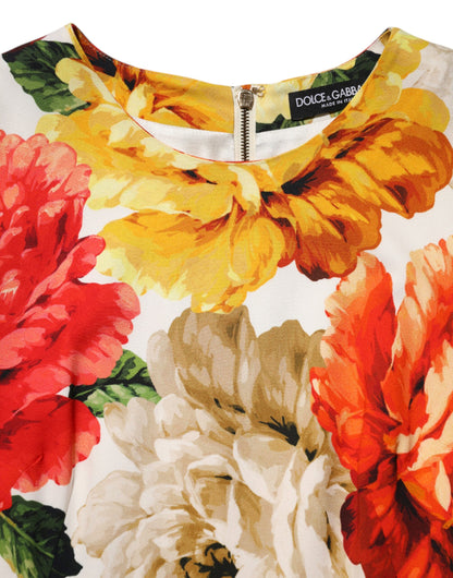 Robe fourreau en viscose à imprimé floral multicolore de Dolce &amp; Gabbana