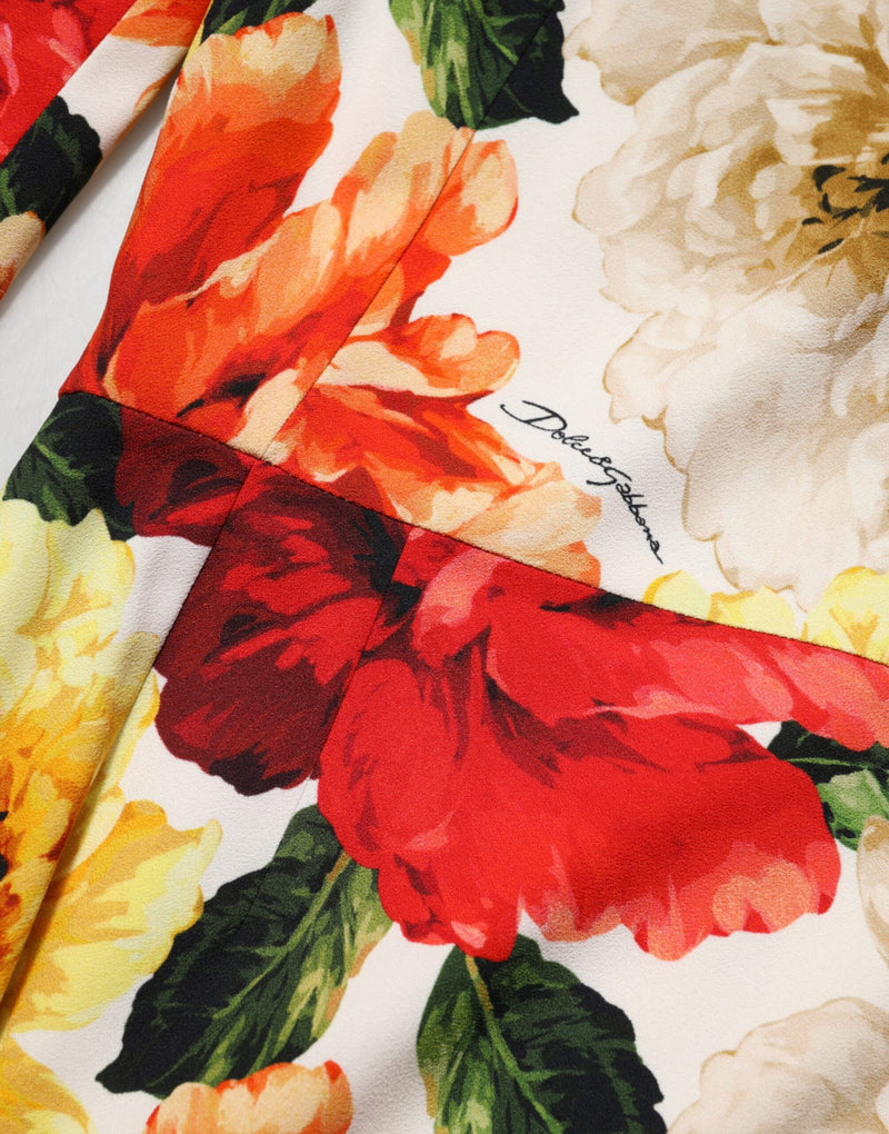Robe fourreau en viscose imprimée florale multicolore Dolce & Gabbana