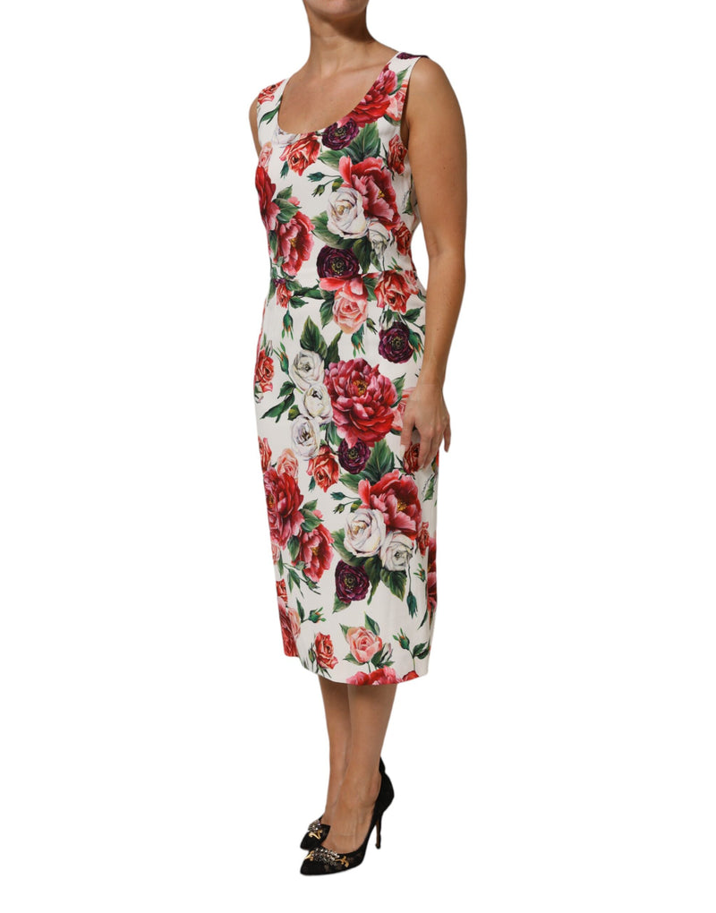Robe Fourreau Multicolore à Imprimé Floral Dolce & Gabbana