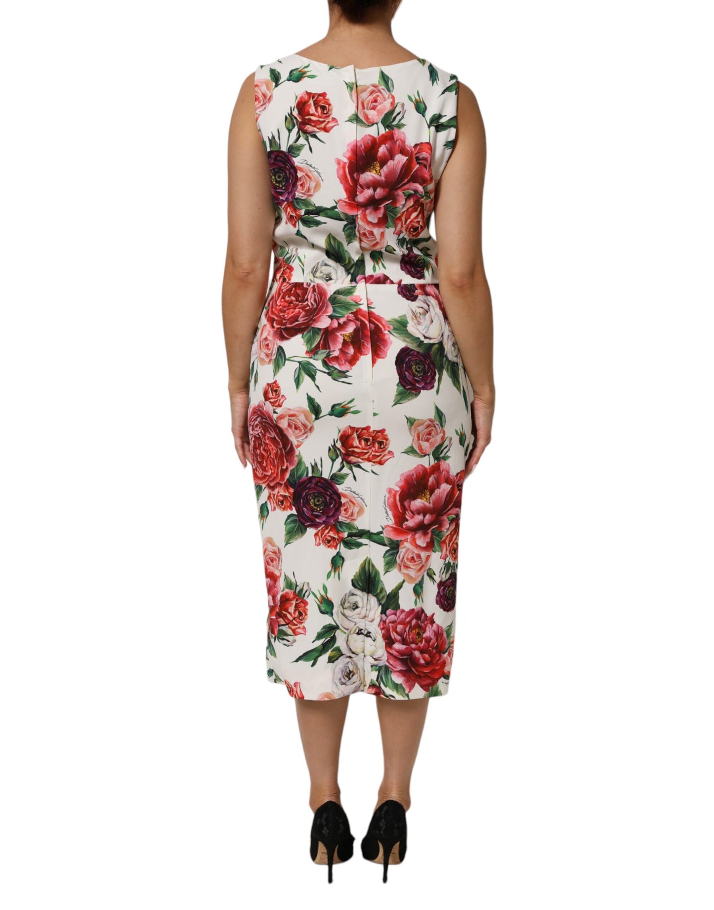 Robe fourreau en viscose à imprimé floral multicolore de Dolce &amp; Gabbana