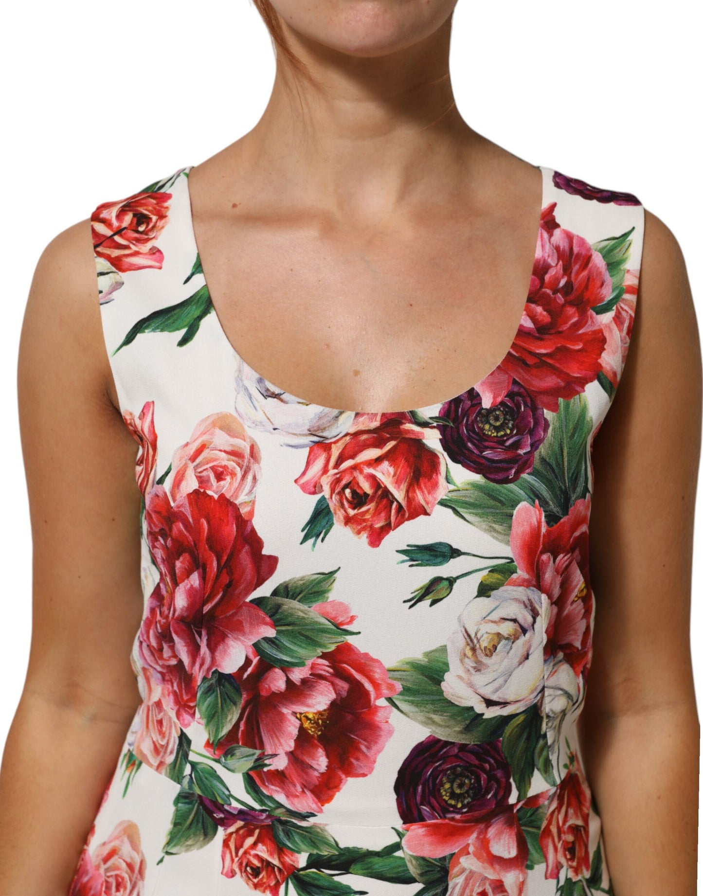 Robe fourreau en viscose à imprimé floral multicolore de Dolce &amp; Gabbana