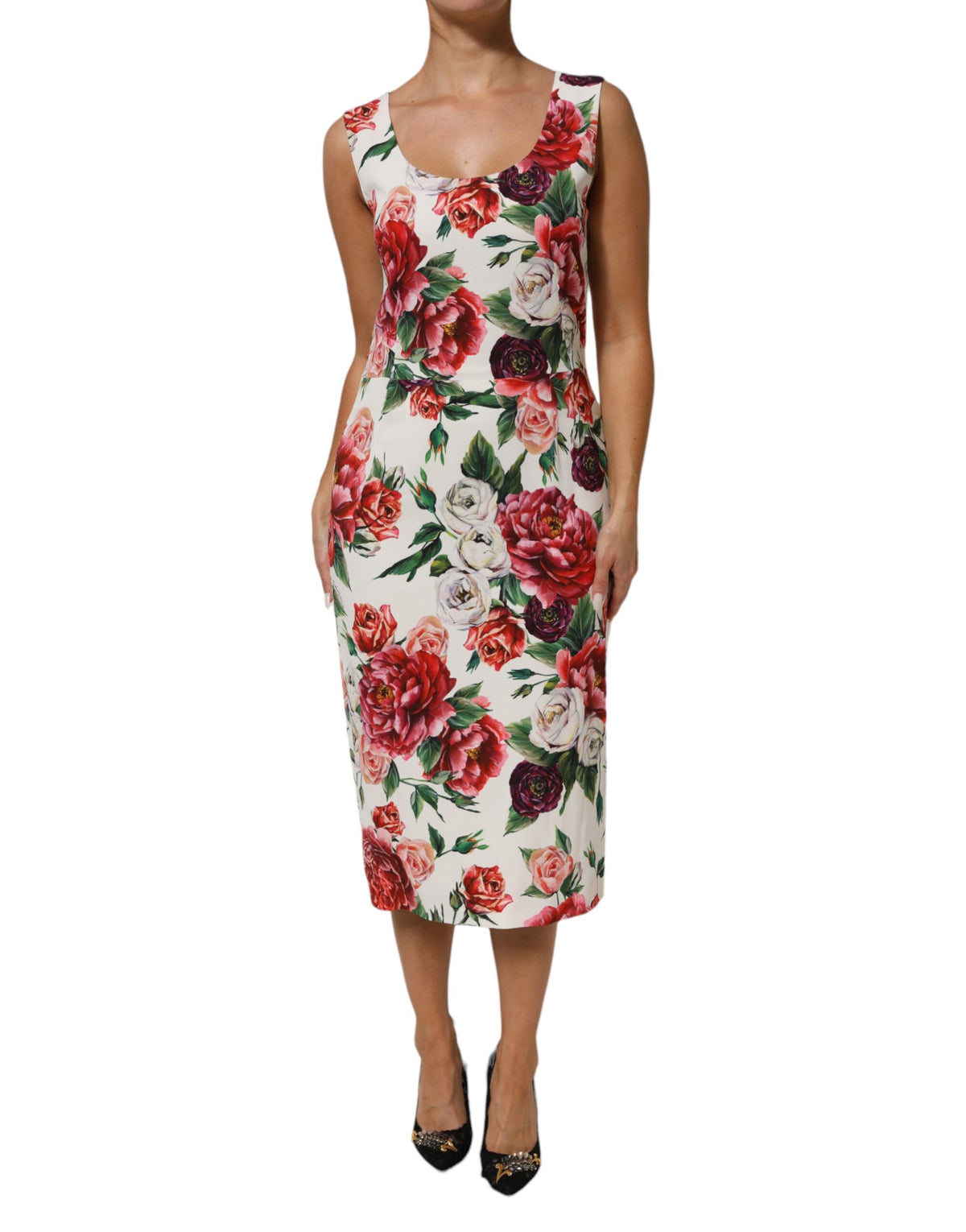 Robe Fourreau Multicolore à Imprimé Floral Dolce & Gabbana