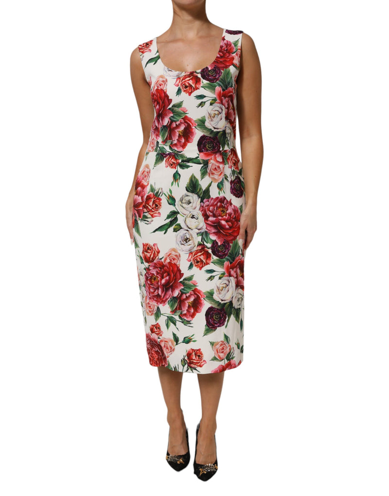 Robe Fourreau Multicolore à Imprimé Floral Dolce & Gabbana