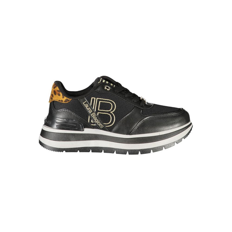 Laura Biagiotti Sneakers Femme Noires en Polyester - Élégantes et Confortables